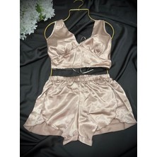 UMEstyle Moongırl Saten Şortlu Pijama Gecelik Takım
