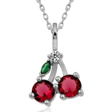 Noip 925 Ayar Gümüş Kiraz Figürlü Meyve Kadın Kolye T8337 (802802)