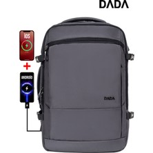Dada Fonksiyonel Körüklü Erkek Sırt ve Seyahat Çantası 15,6 Inç 40 Litre USB Type-C Aparat Ortopedik