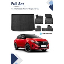 Ko Kaliteoto Nissan Qashqai E-Power 2023-2024-2025 Model Tam Uyumlu Paspas+Üst Bagaj Havuzu Seti
