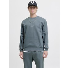 Jack & Jones Jjesoho Sweat Crew Neck Noos – Bisiklet Yaka Basic Erkek Sweatshirt, Rahat Günlük Model