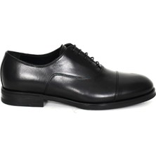 Tuna Hakiki Deri Oxford Siyah Erkek Ayakkabı Kauçuk Taban - 5305