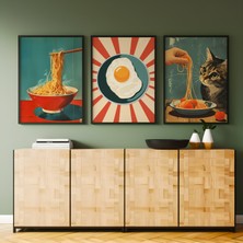 İkona Design Studio Ahşap Çerçeveli 3'lü Poster Tablo Seti | Modern Stil Minimal Duvar Dekoru