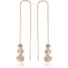 Noip 925 Ayar Gümüş Beyaz Taşlı Zincirli Küpe EA1160048 (802802)