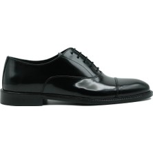 Tuna Hakiki Deri Kösele Siyah Oxford Erkek Ayakkabı Bağcıklı - K039