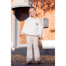 Minycenter Kız Çocuk Pul Kalp Nakışlı Peluş Sweatshirt MNT25K209