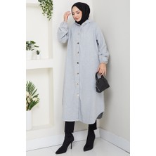 İlkimay.com Fevza Düğmeli Kaşe Kap 1635 - Gri