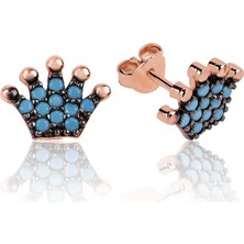 Noip 925 Ayar Gümüş Kraliçe Tacı Çivili Küpe EA1160066 (802802)