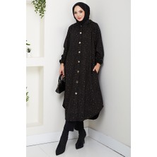 İlkimay.com Algın Düğmeli Kaşe Kap 1631 - Kahve