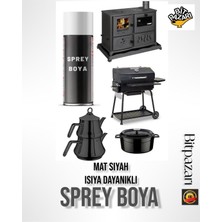İzmir Bitpazarı Mat Siyah Isıya Dayanıklı Sprey Boya - Egsoz , Soba , Barbekü , Boru Vs.
