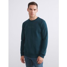 Lc Waikiki Yeni Sezon Bisiklet Yaka Baskılı Erkek Kalın Sweatshirt