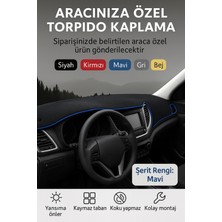 Peugeot 308 (2020+) - 3D Torpido Koruma Kılıfı - Ön Göğüs Kaplama - Mavi Şerit Trobus 308 (2007–2013)