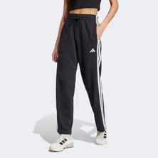 adidas Essentials 3 Stripes Open Hem French Terry Kadın Siyah Eşofman Altı.-