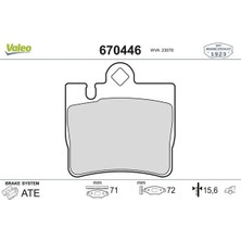 Valeo 670446 Arka Fren Balatasi A0034200620 A0034201920 A0044209420