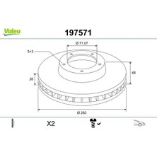 Valeo 197571 Fren Diski On 9675223380 9805961480 (2 Adet Fiyatıdır)