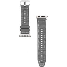 Apsuwa Apple Watch 11 42MM Kordon Kayış Dikiş Desenli Silikon KRD102 Lms