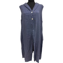 Phuti Italyan Keten Kapuşonlu Yelek