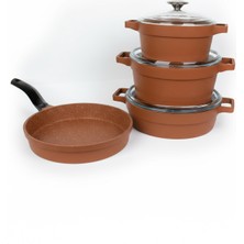 Masterchef Döküm 7 Parça Set Çizgili Tencere