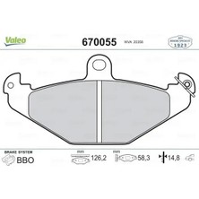 Valeo 670055 Arka Fren Balatasi 4762999 4801293 4801664