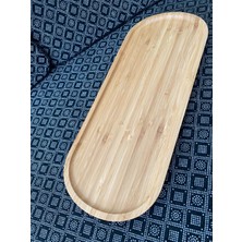 Yazıcı Oval Sunumluk Bambu Kahvaltılık Sunumluk Çerez Sunumluğu