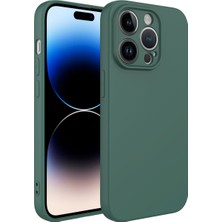 Apple iPhone 14 Pro Max Kılıf Aden Kamera Korumalı Mara Laaakan Kapak-Koyu Yeşil