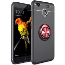 Xiaomi Redmi 4x Kılıf Aden Ravel Silikon Kapak-Siyah-Kırmızı