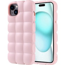 Apple iPhone 15 Plus Kılıf Parlak Esnek Silikon Aden Dom Dom Kapak-Pembe