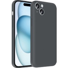 iPhone 15 Kılıf Kamera Korumalı Kartlık Hazneli Aden Vitra Kapak - Gri