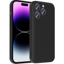 iPhone 14 Pro Kılıf Kamera Korumalı Kartlık Hazneli Aden Vitra Kapak - Siyah