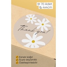 Alışveriş Kurdu Thank You Yazılı Sticker Paketleme Kargo Ambalaj Etiketi - 4X4CM 70 Adet