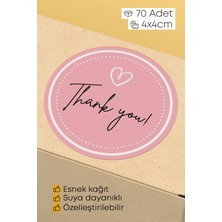 Alışveriş Kurdu Thank You Yazılı Sticker Paketleme Kargo Ambalaj Etiketi - 4X4CM 70 Adet