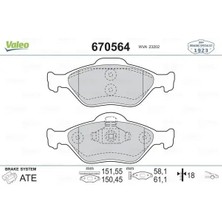 Valeo 670564 On Fren Balatasi 1101462 1101463 1101464