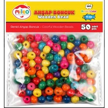 Mas Mileo Ahşap Boncuk 15MM Karışık Renkli 50'li Paket 1843