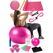 Jet 15 Li Pilates Seti Topu Pilates Bandı Dambıl Minder Atlama Ipi Twister Aerobik Kemer Kelebek