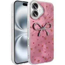 iPhone 16 Plus Kılıf Kamera Korumalı Figürlü Aden Ponti Silikon Kapak - Açık Pembe