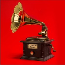 Keyfim Shop Sevgiliye Hediye Isim Yazılı Nostaljik Müzik Kutusu Gramofon