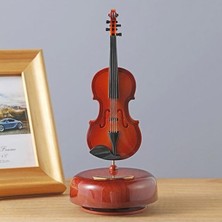 Keyfim Shop Kişiye Özel Keman Tasarımlı Kurmalı Müzik Kutusu
