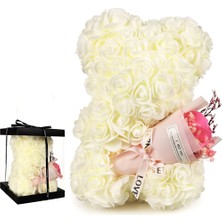 Keyfim Shop Teddy Rose Kırmızı Beyaz Ayıcık