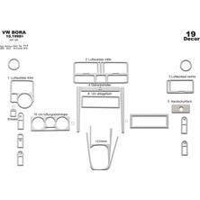 Mars Cockpit Design Volkswagen Bora Konsol-Torpido Kaplama 1998-2008 19 Parça Alüminyum