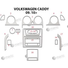 Mars Cockpit Design Volkswagen Caddy Konsol-Torpido Kaplama 2010 18 Parça Alüminyum