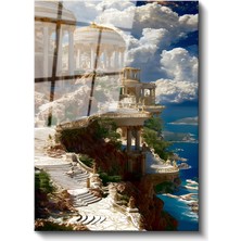 Artarilion Cam Dikey Duvar Tablosu Cam Antik Şehir Manzara Ev Ofis Salon Modern Duvar Tablosu
