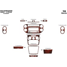 Mars Cockpit Design Volkswagen Golf 5 Plus Konsol-Torpido Kaplama 2004 16 Parça Maun