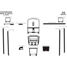 Mars Cockpit Design Volkswagen Golf 5 Konsol-Torpido Kaplama Digital Klima 2003-2 Piano Black