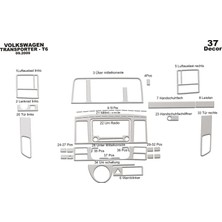Mars Cockpit Design Volkswagen Transporter T6 Konsol-Torpido Kaplama 2010-2014 37 Pa Alüminyum