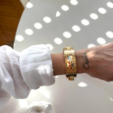 Alice İsstanbul Sarı Çiçekli Fular Bilezik