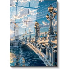 Artarilion Cam Dikey Duvar Tablosu Cam Klasik Köprü Ev Ofis Salon Modern Duvar Tablosu