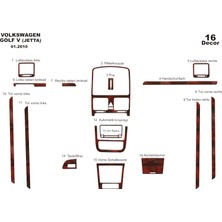 Mars Cockpit Design Volkswagen Jetta Konsol-Torpido Kaplama 2010 16 Parça Maun