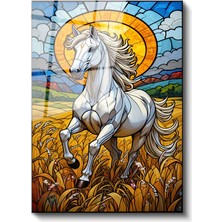 Artarilion Cam Dikey Duvar Tablosu Cam Mozaik At Ev Ofis Salon Modern Duvar Tablosu