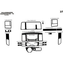 Mars Cockpit Design Volkswagen Transporter T6 Konsol-Torpido Kaplama 2010-2014 37 Pa Piano Black