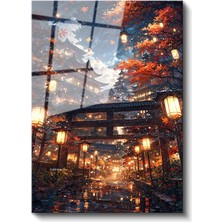 Artarilion Cam Dikey Duvar Tablosu Cam Japonya Kapılar Ev Ofis Salon Modern Duvar Tablosu
